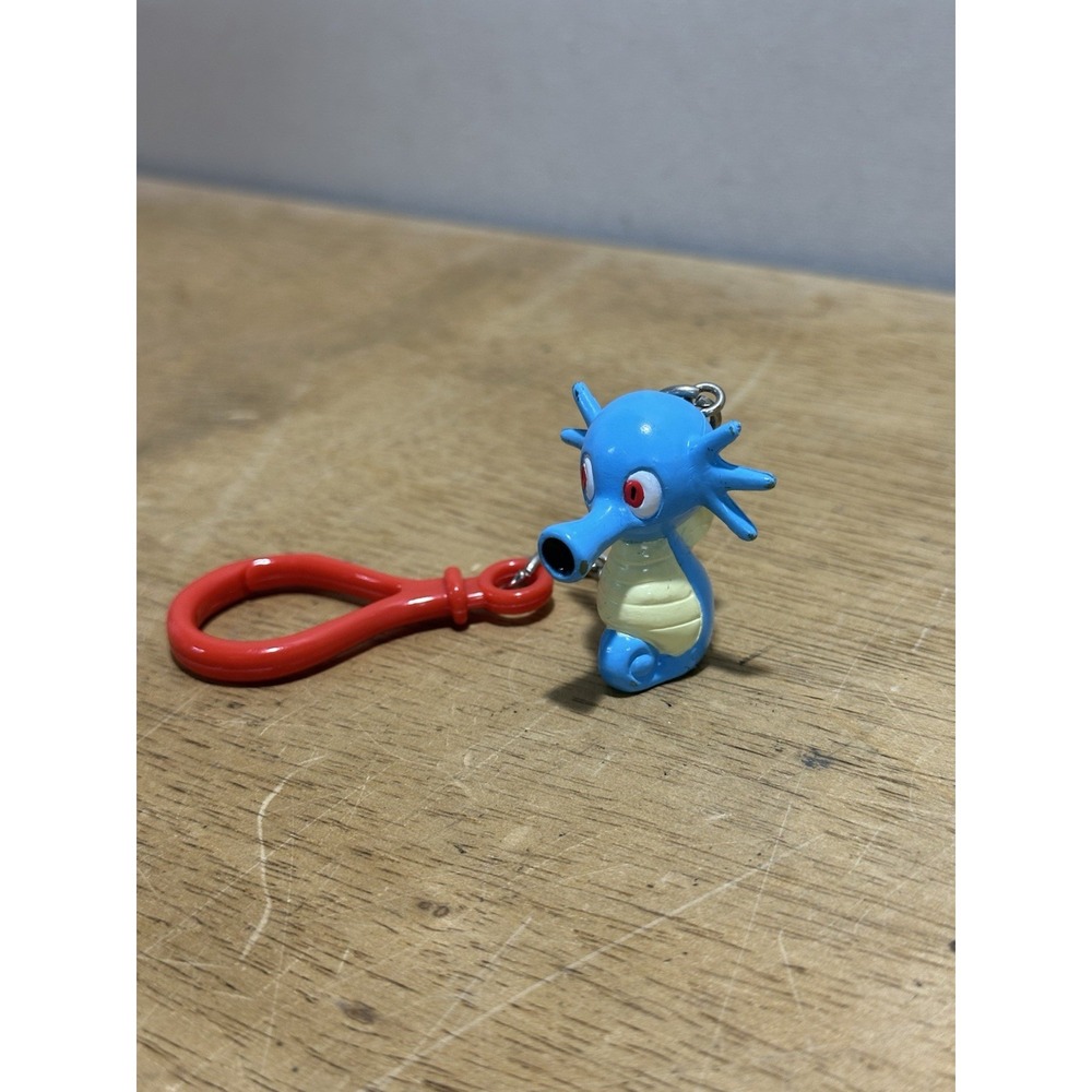 Vtg 1999 Pokemon PVC Horsea Keychain with Clip Pencil Top Water Type Gen I